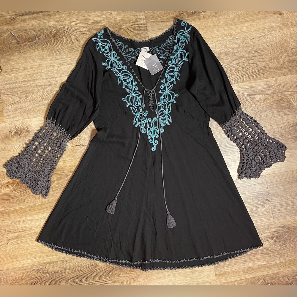 NWT Gaya Fall Boho Crochet Dress Sz L